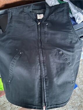 Ruff Hewn Black Sherpa-Lined Zip Vest